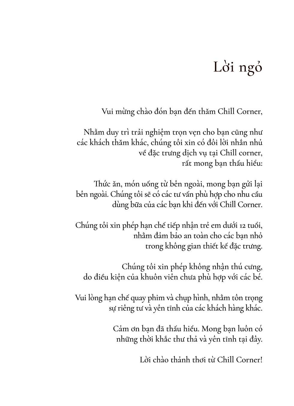 Những lời Tri Ân