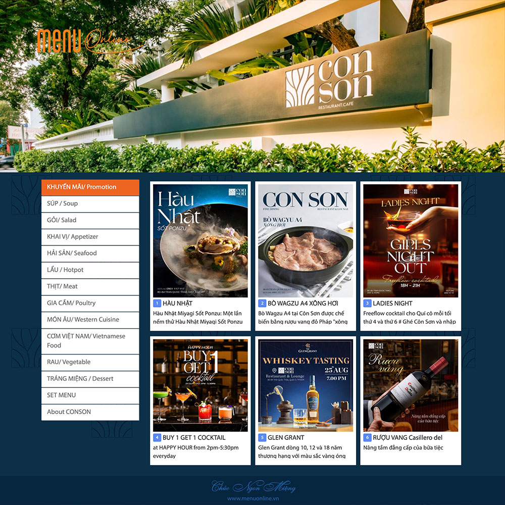 DỊCH VỤ MENU ONLINE