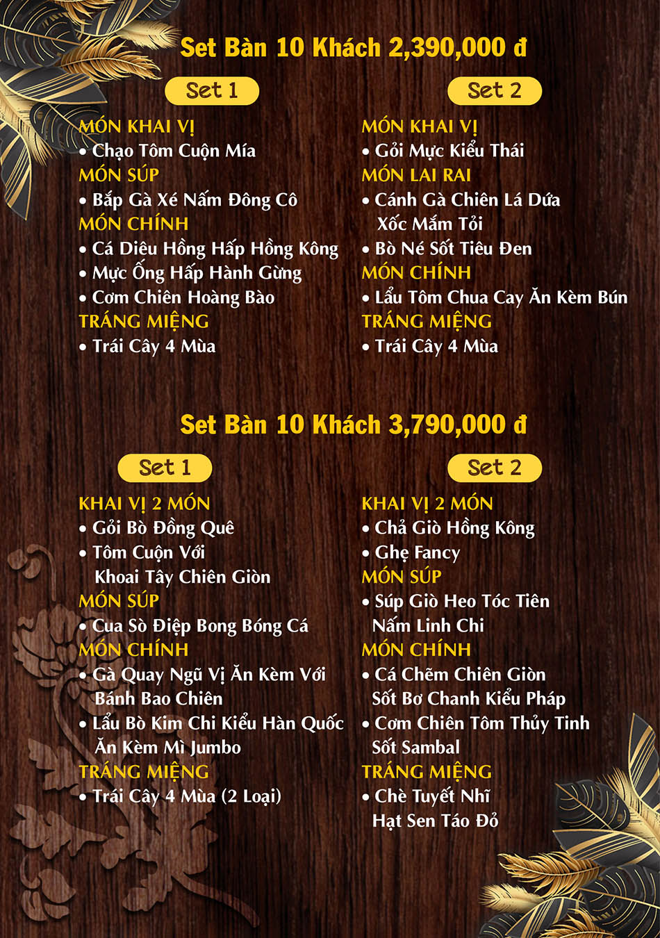 Menu Tiệc