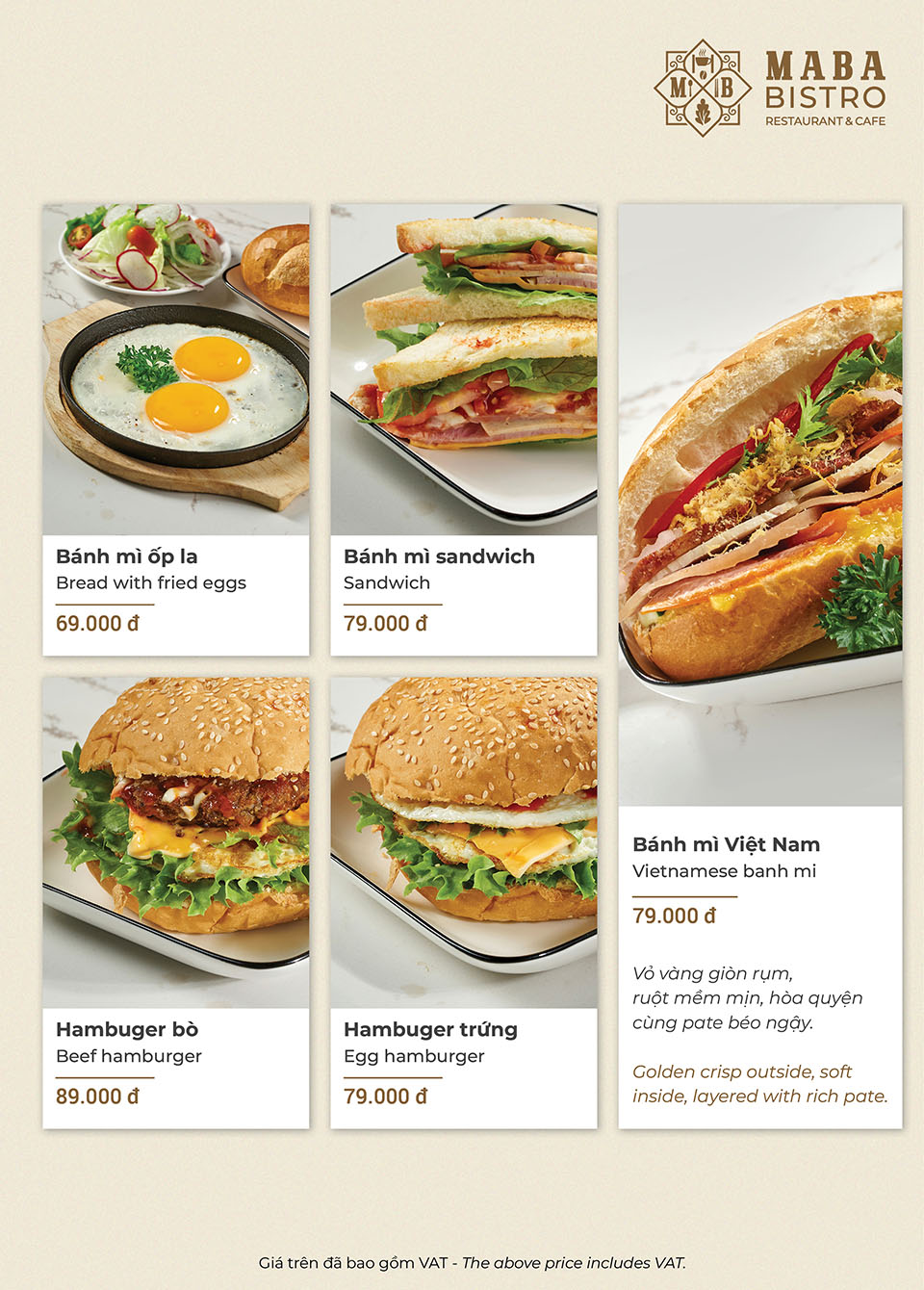 Hình ảnh, mô tả và menu online
