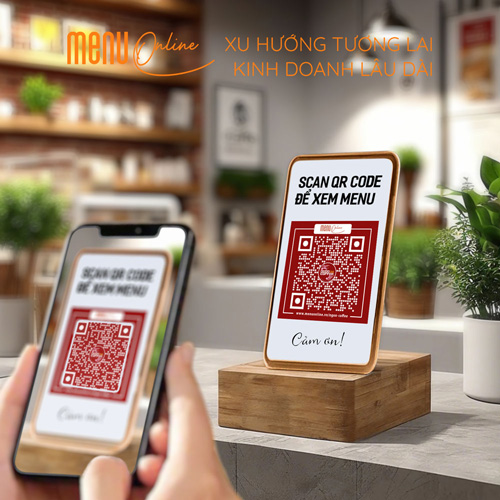 Quét QRcode để xem Menu online rất hiện đại