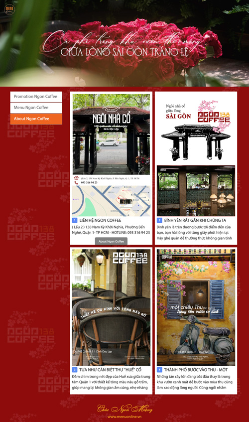 Album hình ảnh quán, Bản đồ chỉ đường được tích hợp trong menu online