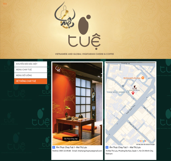 Menu được thiết kế chuẩn nhận diện thương hiệu