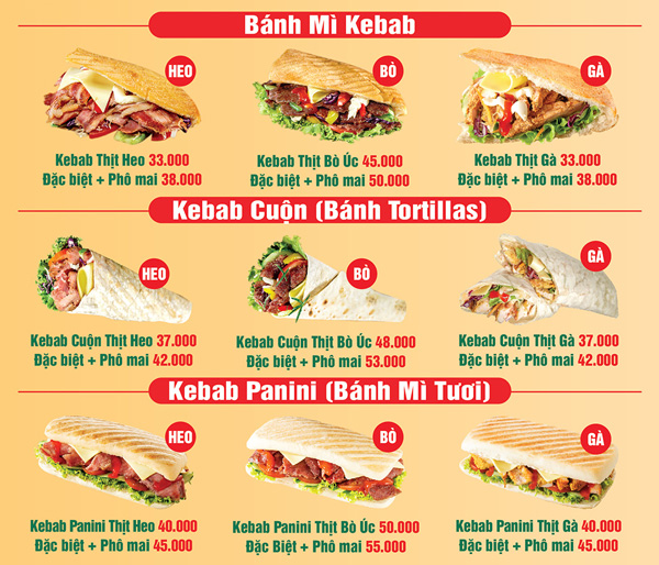 Bánh mì Kebab Gia thành ngon và rẻ