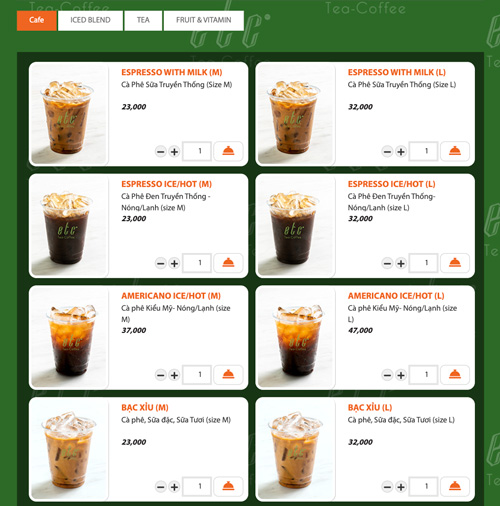 Menu Cafe Online