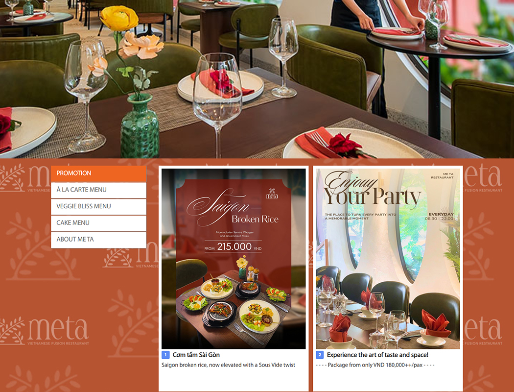Giới thiệu chương trình khuyến mãi trên menu online