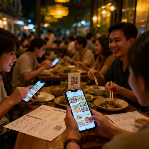 Xem menu online trên điện thoại rât đẹp