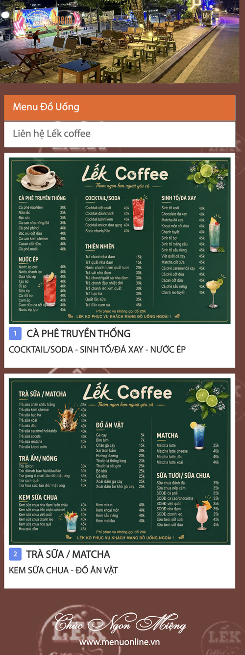 Menu Online giúp tạo hình ảnh chuyên nghiệp
