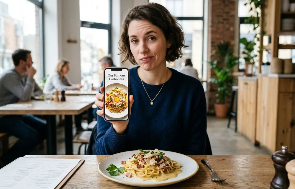 Ảnh món ăn thực tế khác với ảnh trong menu dễ gây thất vọng cho thực khách