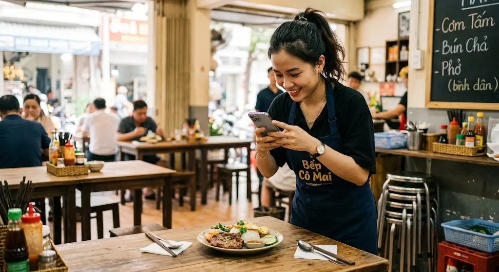 Chụp hình món ăn bằng điện thoại