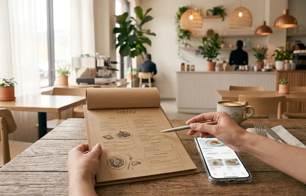 Chủ quán có thể lựa chọn menu giấy, menu online hoặc kết hợp nhiều loại menu khác nhau.