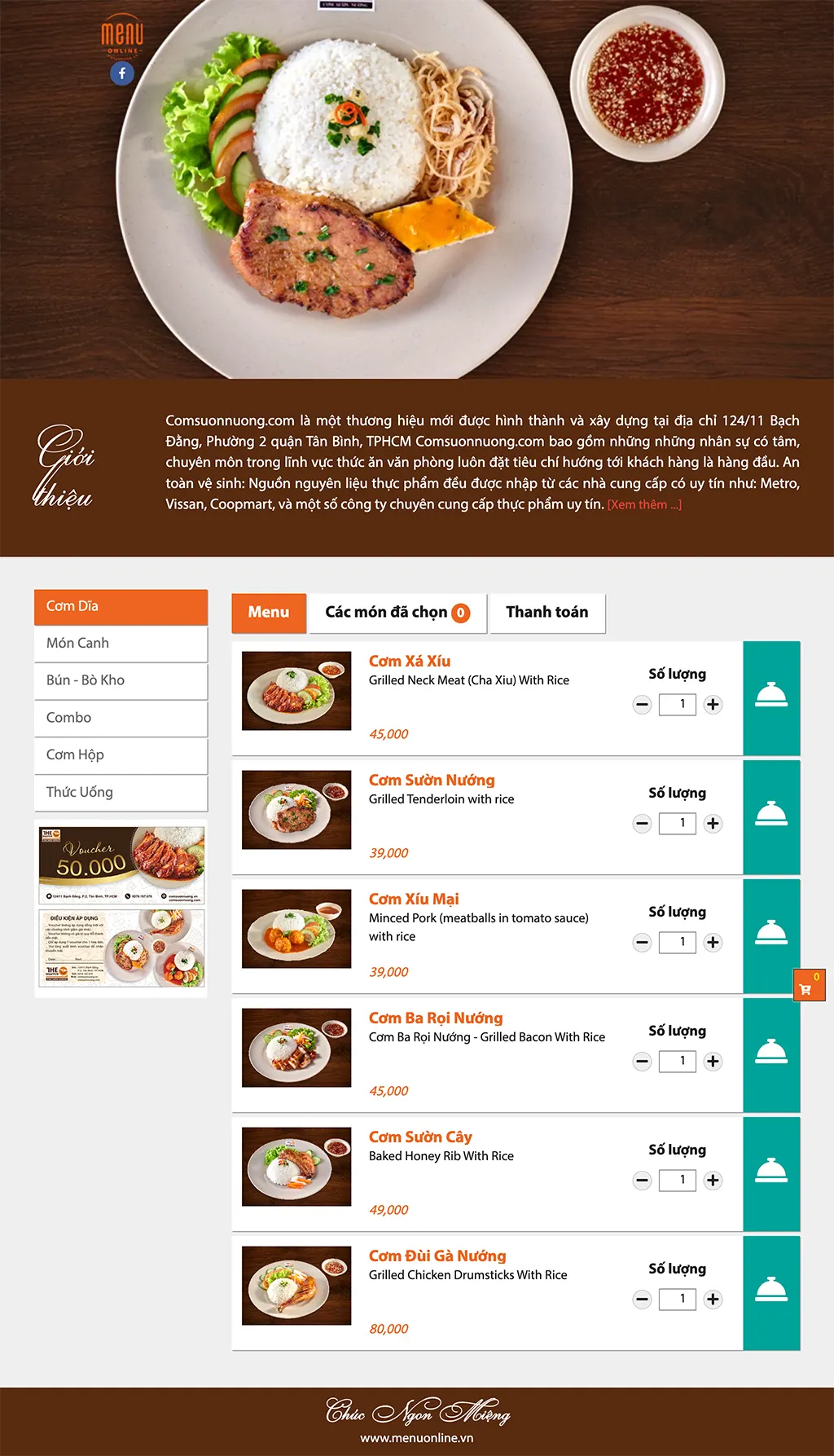 Đổi giá trên menu online nhanh và chính xác
